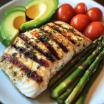 Herb-Grilled Fish with Asparagus, Avocado & Cherry Tomatoes
