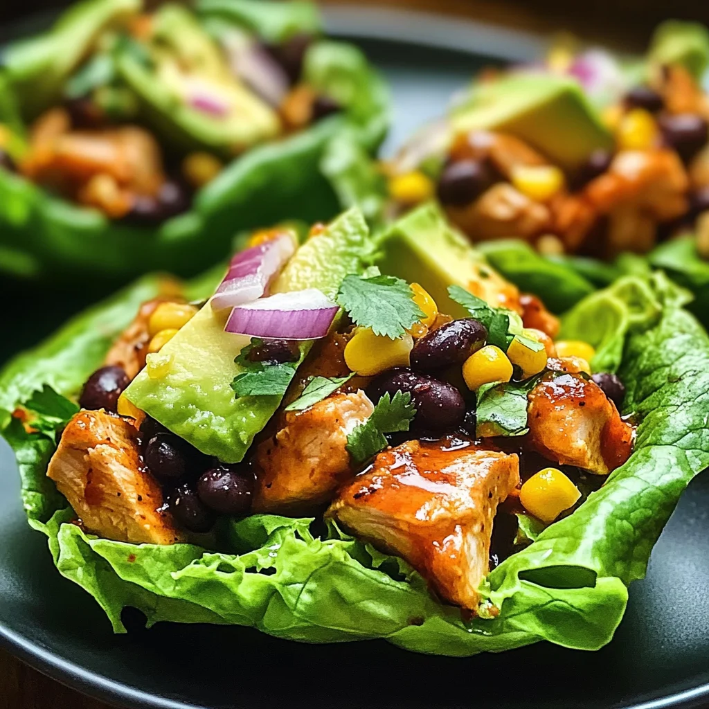 Honey Lime Chicken & Avocado Lettuce Cups