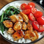 Honey Pepper Chicken Rice Bowl with Fresh Veggies