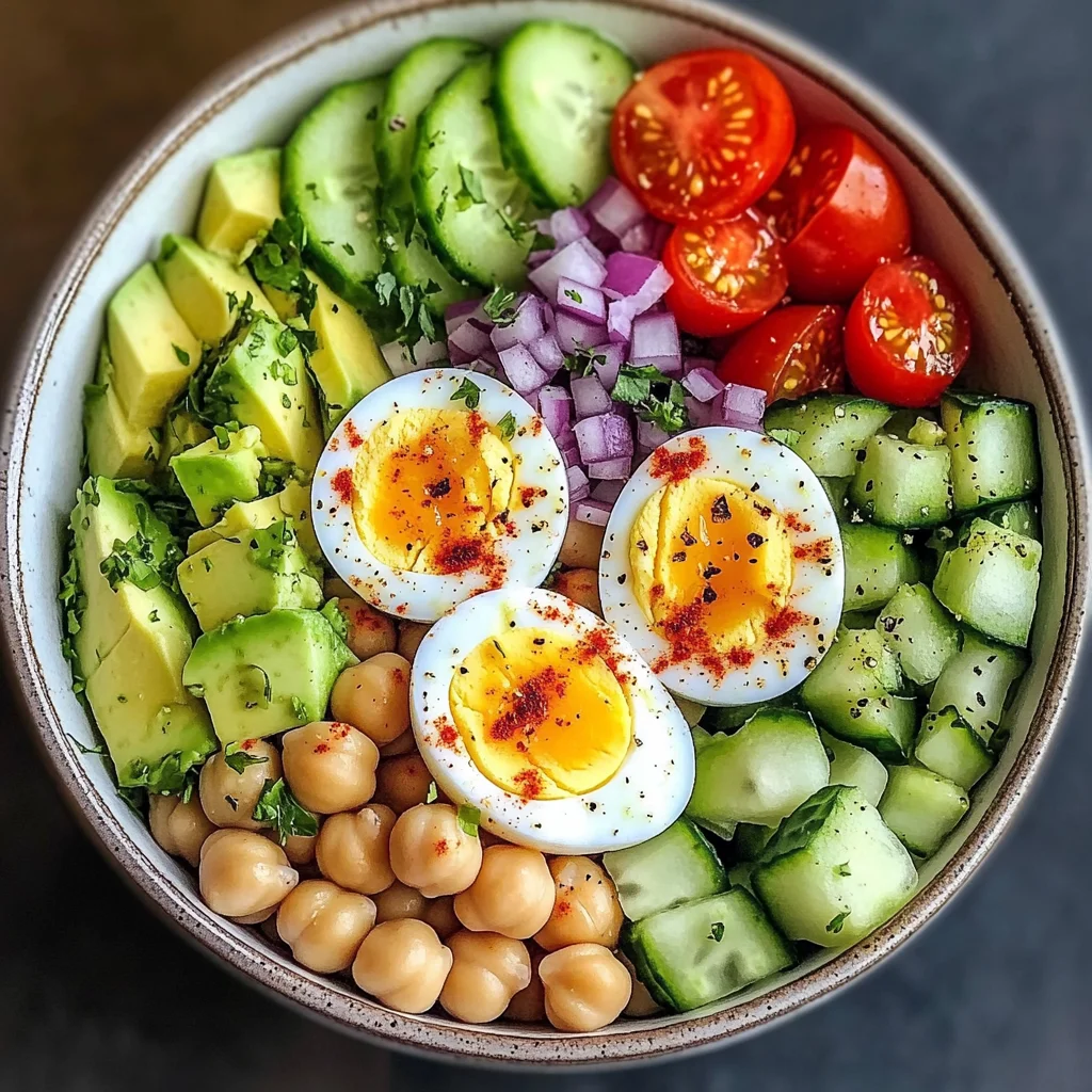 Rainbow Protein Bowl with Eggs & Chickpeas