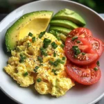 Scrambled Eggs with Avocado & Tomato