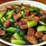 Stir-Fried Pork with Bok Choy in Garlic-Ginger Sauce