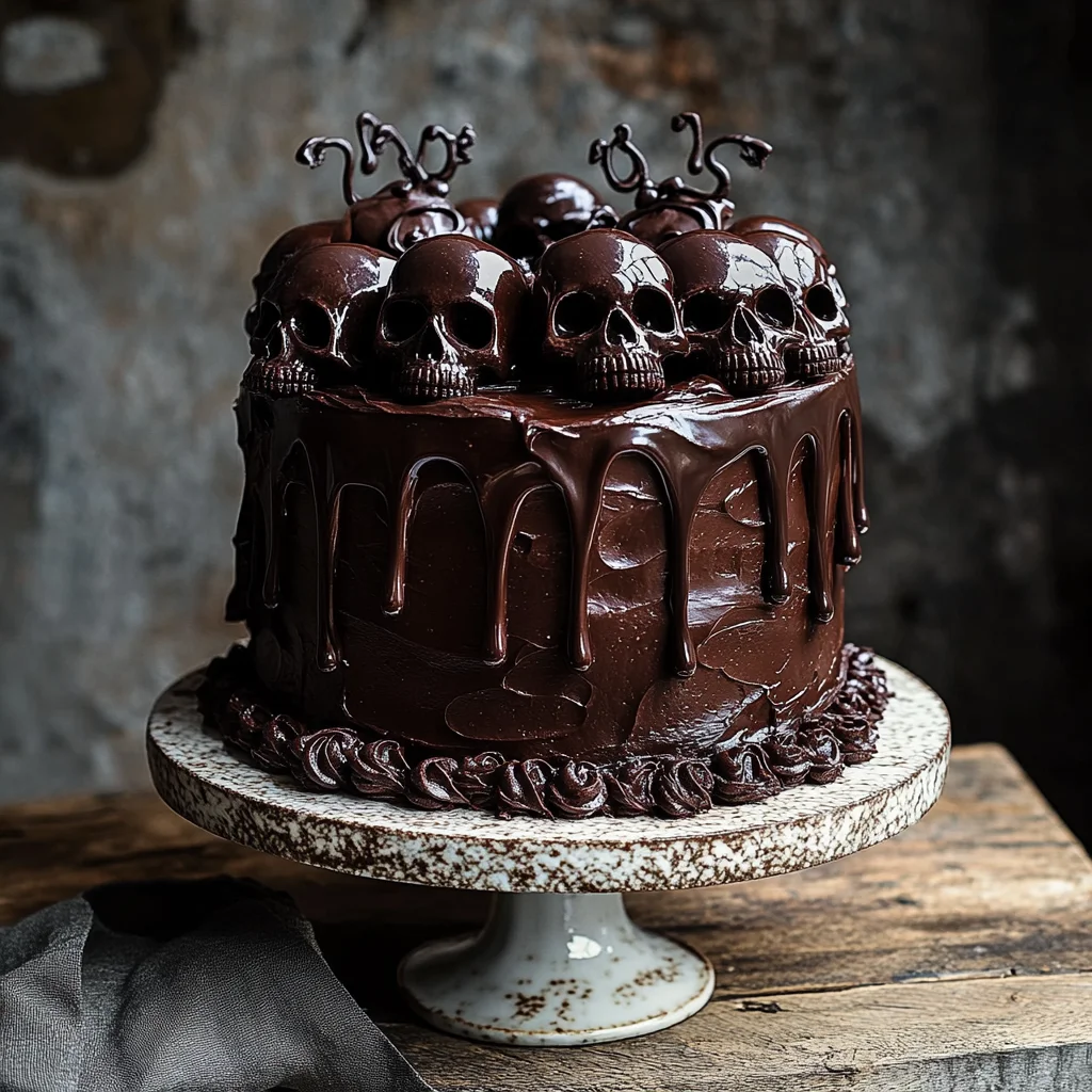 Vegan Chocolate Layer Skull Cake