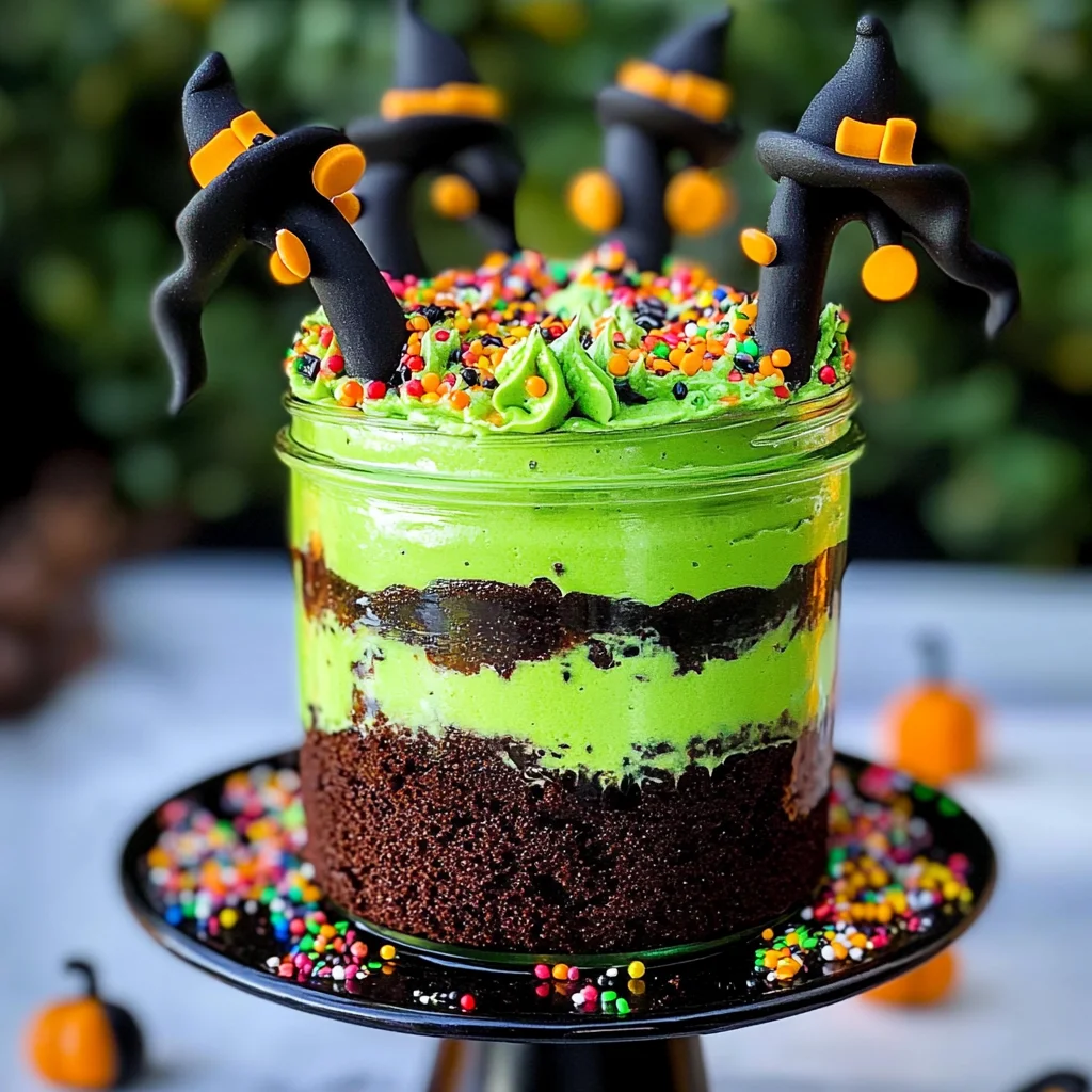 Witches Brew Halloween Cake Jars