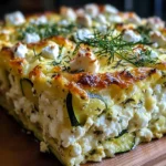 Zucchini Feta Cottage Cheese Bake