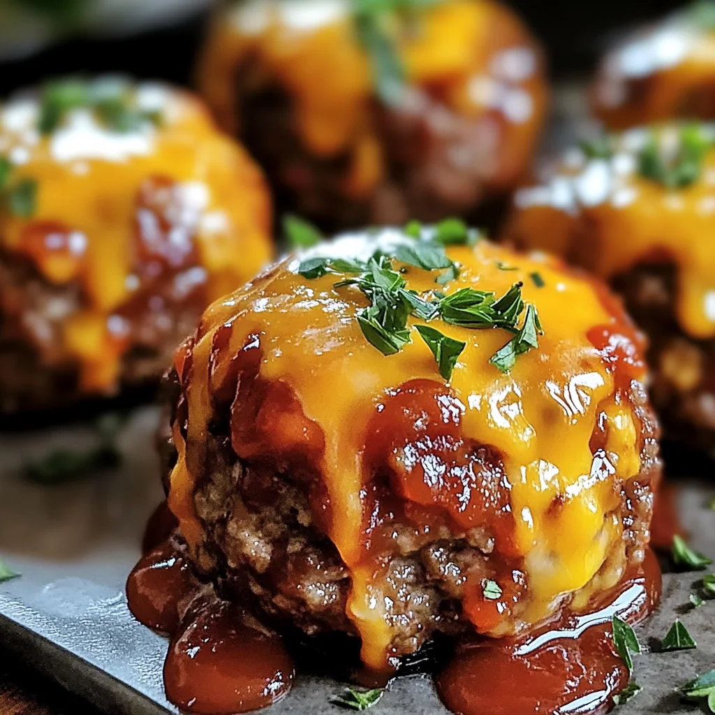 Cheesy Stuffed Meatloaf Bites