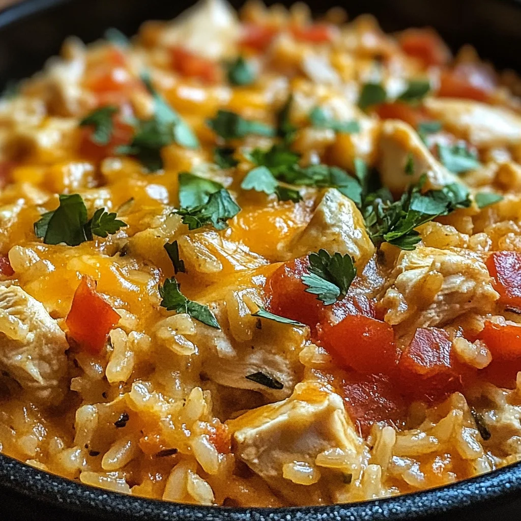 One Pot Queso Chicken and Rice : Easy Comfort Food
