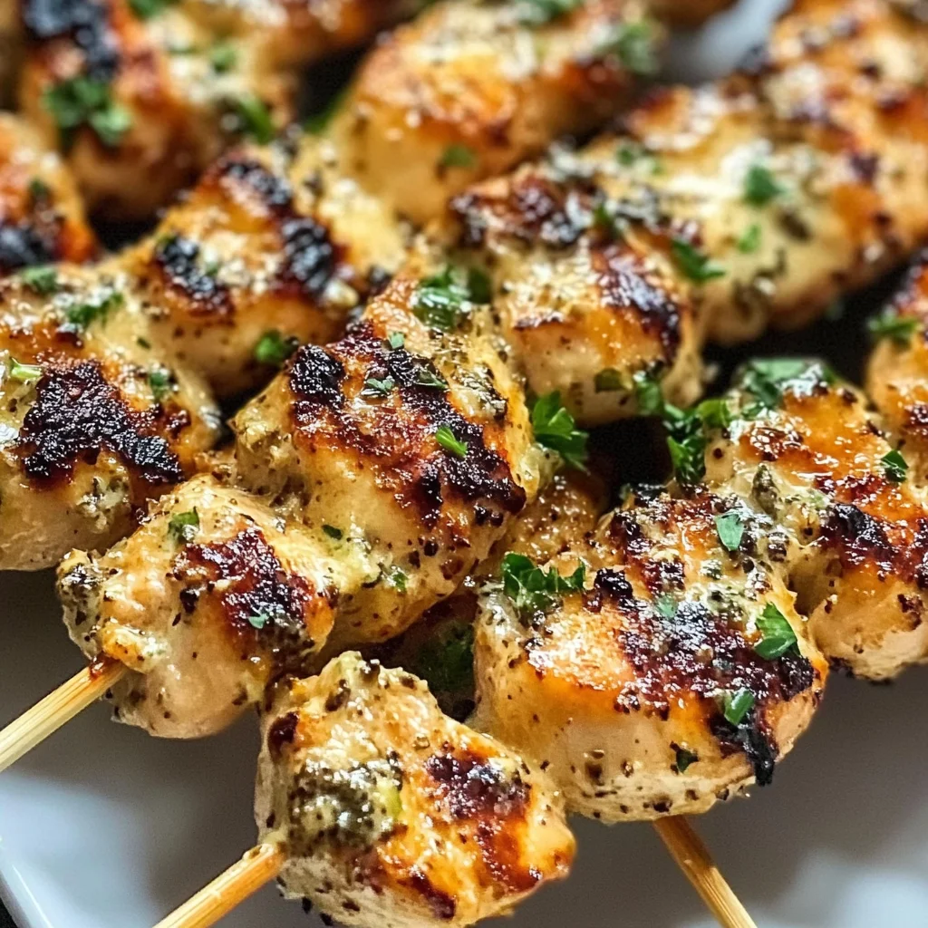 Ranch Garlic Parmesan Chicken Skewers