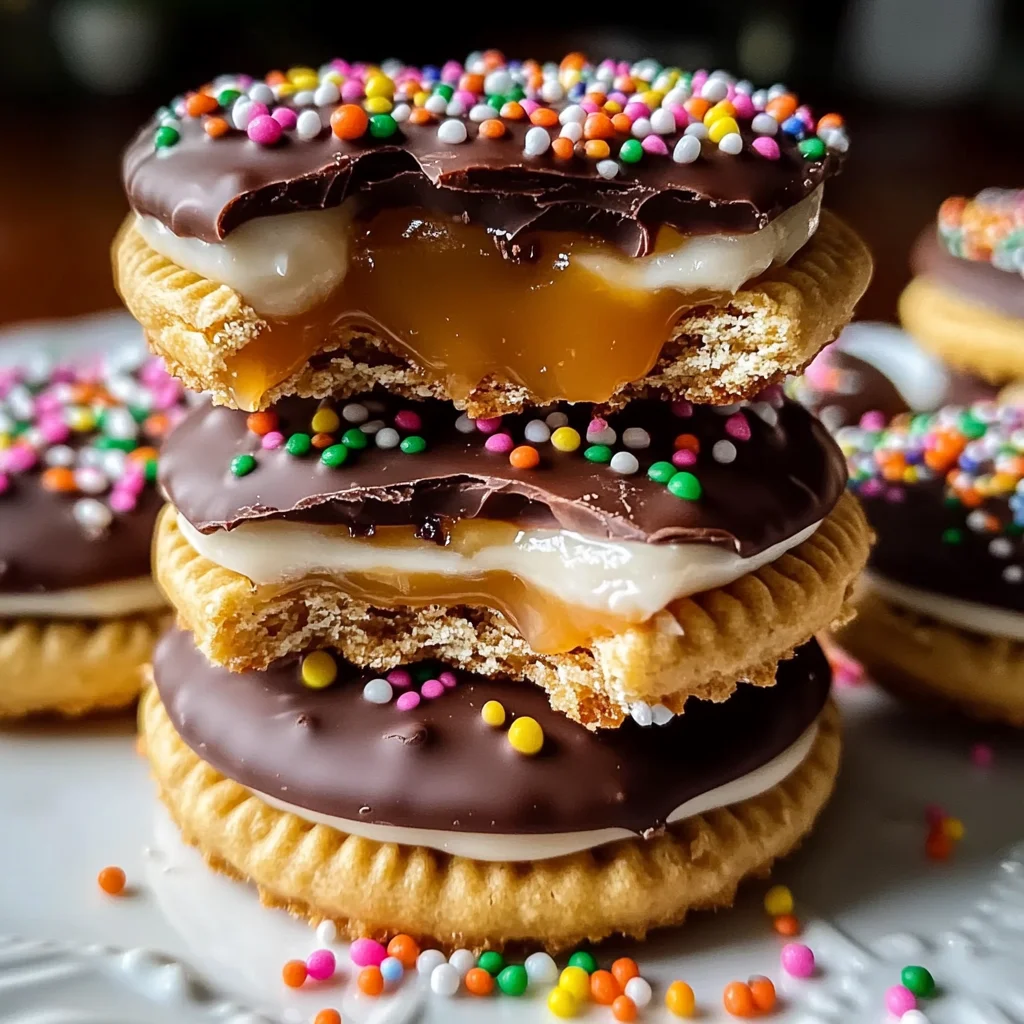 Ritz Cracker Caramel Chocolate Bites