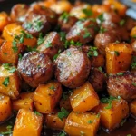 Sausage and Sweet Potatoes with Honey Garlic Sauce